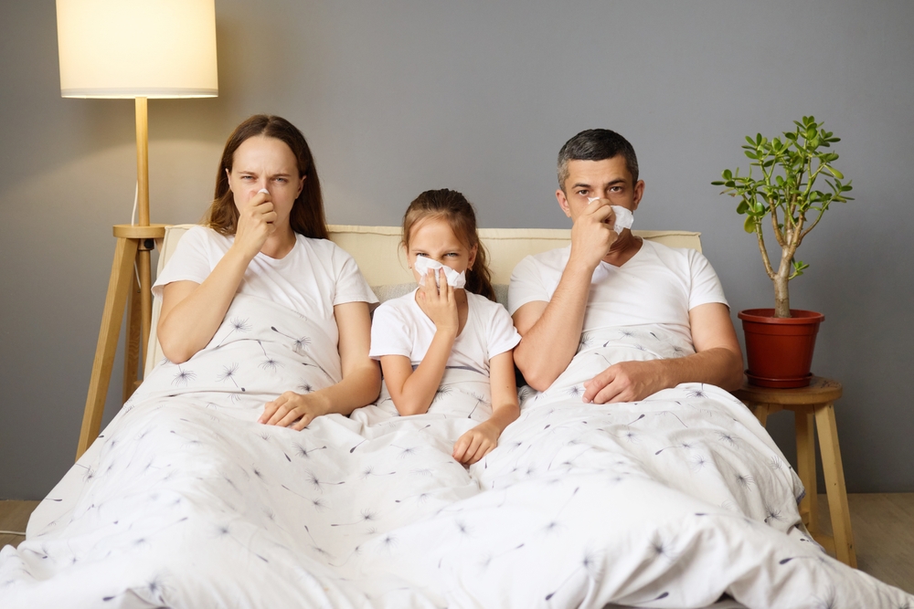 family wondering how long the flu contagious